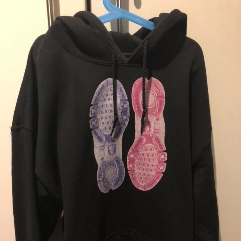 Womens Black and Pink Hoodie